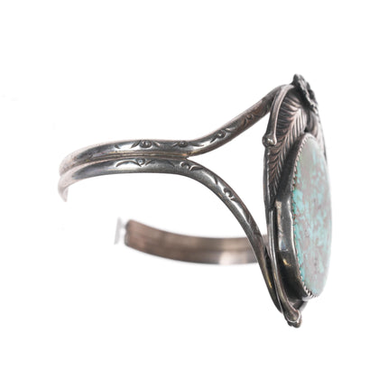 5.75" Vintage Native American silver and turquoise cuff bracelet