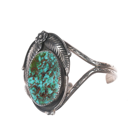 5.75" Vintage Native American silver and turquoise cuff bracelet