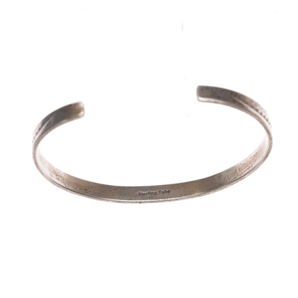 6.25" Tahe Navajo sterling stamped silver cuff bracelet