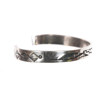 6.25" Vidal Aragon (1923-2015) Santo Domingo silver cuff bracelet