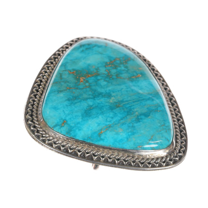 Huge G Begay Navajo high grade turquoise sterling pendant/pin