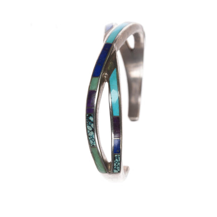 6" Supersmith David Rosales Navajo Sugilite, turquoise, lapis, variscite sterling cuff