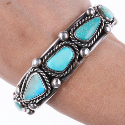 6 5/8" Vintage Navajo Silver and turquoise bracelet