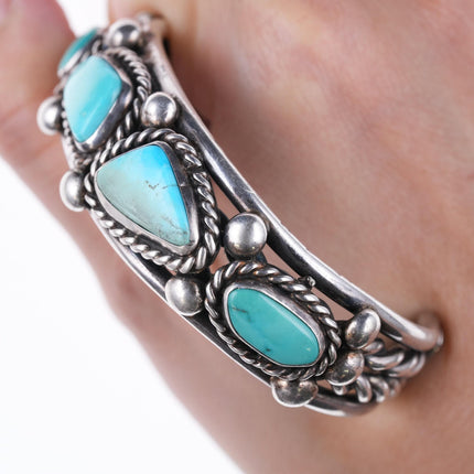 6 5/8" Vintage Navajo Silver and turquoise bracelet