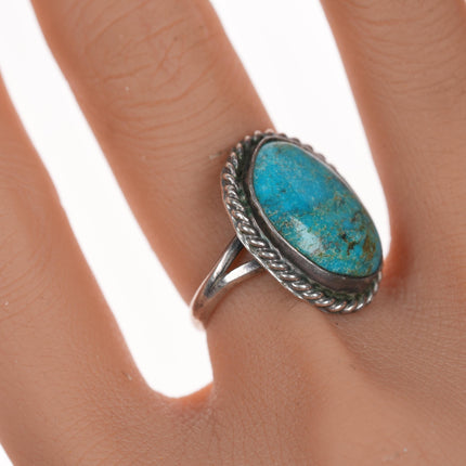 sz7.5 Vintage silver and turquoise native American ring