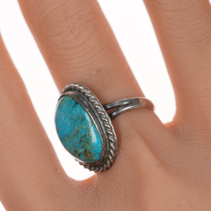 sz7.5 Vintage silver and turquoise native American ring