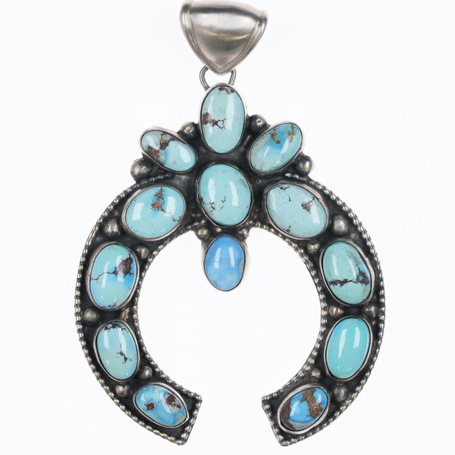 Lorenzo Juan Navajo Golden Hills Turquoise Naja Pendant