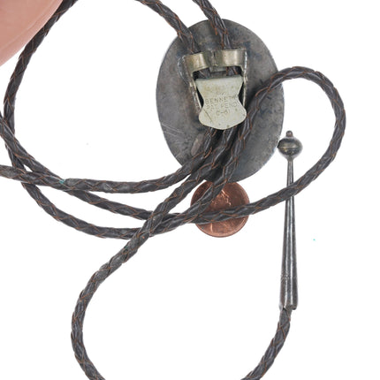 c1960 Navajo Sterling Fire Agate bolo tie