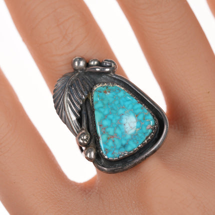 sz9.5 cwt Native American Spiderweb turquoise sterling ring