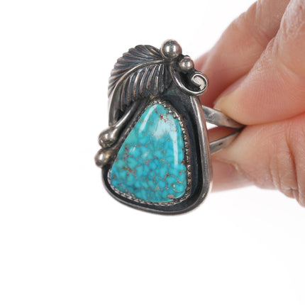 sz9.5 cwt Native American Spiderweb turquoise sterling ring