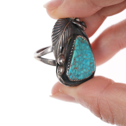 sz9.5 cwt Native American Spiderweb turquoise sterling ring