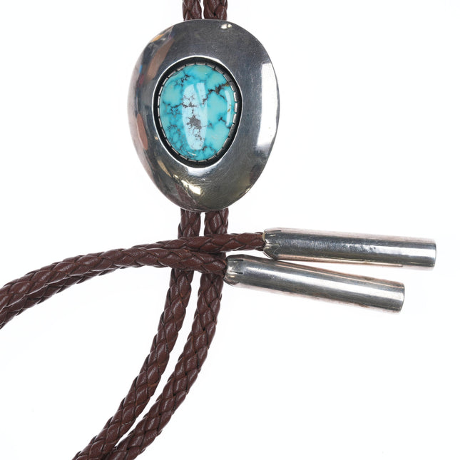 Nelson Garcia Santo Domingo Silver bolo tie with high grade turquoise