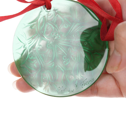 1990 French Lalique Christmas ornament in box