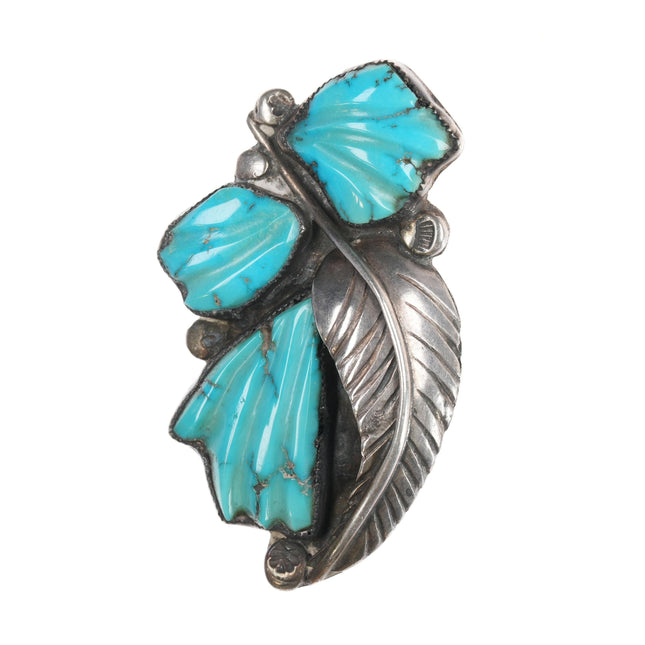 Felicita Eustace Cochiti (1927-2016)  Silver and carved turquoise pendant/ pin