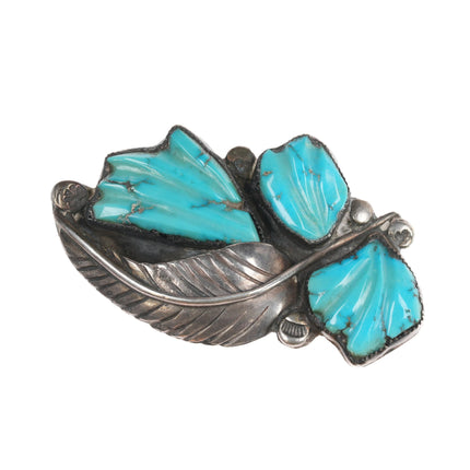 Felicita Eustace Cochiti (1927-2016)  Silver and carved turquoise pendant/ pin