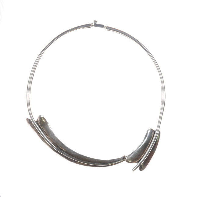 16" Salvador Terán mid century modernist sterling choker necklace