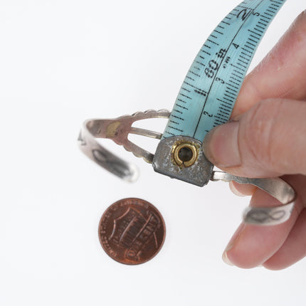 6.5" 50's Bell Trading Post Sterling and coral cuff bracelet