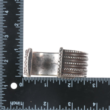 6.5" Jock Favour ingot silver and turquoise revival cuff bracelet