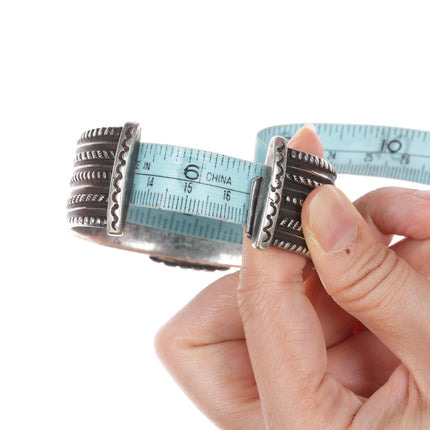 6.5" Jock Favour ingot silver and turquoise revival cuff bracelet