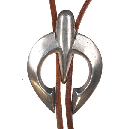 40's-50's Navajo Sandcast silver Naja form bolo tie