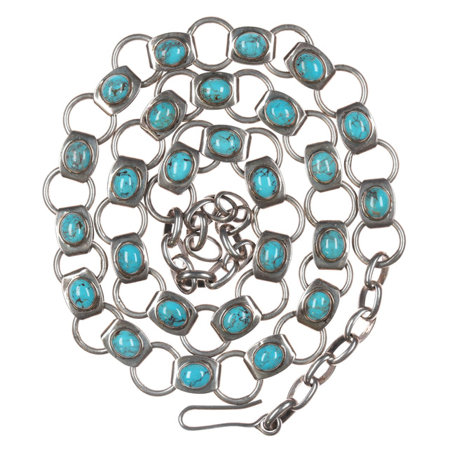 Jimmy Calabaza Santo Domingo Silver and turquoise concho belt