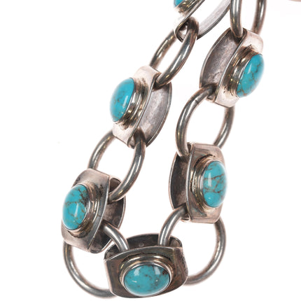 Jimmy Calabaza Santo Domingo Silver and turquoise concho belt