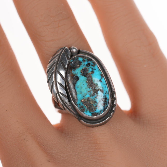 sz5.75 Vintage LL Sterling and turquoise Native American ring