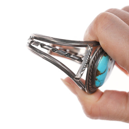 6.25" 50's-60's Navajo silver and turquoise cuff bracelet