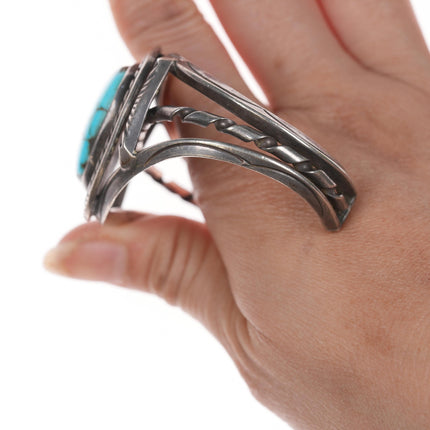 6.25" 50's-60's Navajo silver and turquoise cuff bracelet