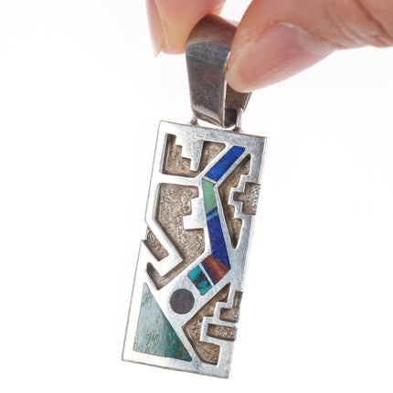 Cecil Ashley Navajo silver channel inlay pendant