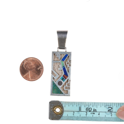 Cecil Ashley Navajo silver channel inlay pendant