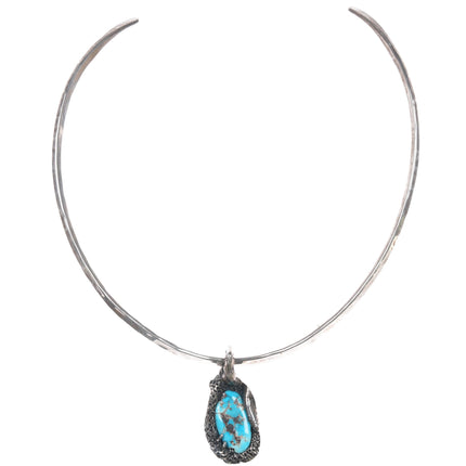 Gerald M. Stinn (1937 - 2019) California Modernist sterling necklace - turquoise