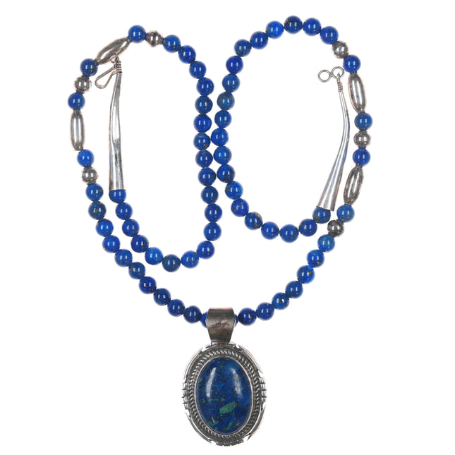 John McCray Navajo sterling and Lapis beaded necklace/pendant