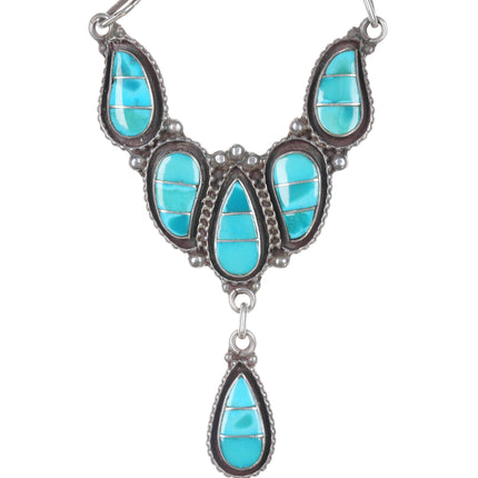 Lowsayatee Zuni sterling and turquoise necklace