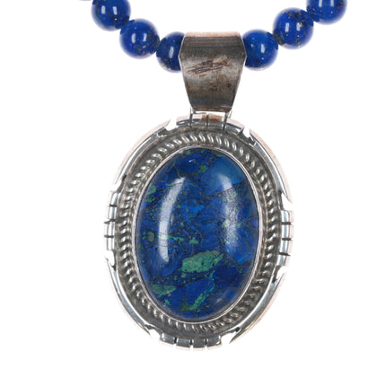 John McCray Navajo sterling and Lapis beaded necklace/pendant