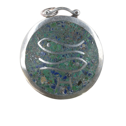 Los Castillo Mid Century Mosaic Sterling Pisces Pendandt/pin