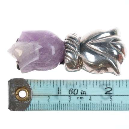 William Spratling sterling tulip pin with amethyst