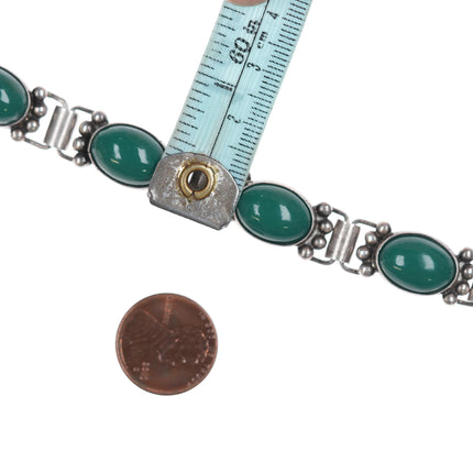 6.25" Vintage Mexican sterling and jasper bracelet