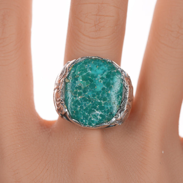 sz12.75 Zuni Dan Simplicio(1917-1969) Large waterweb turquoise ring