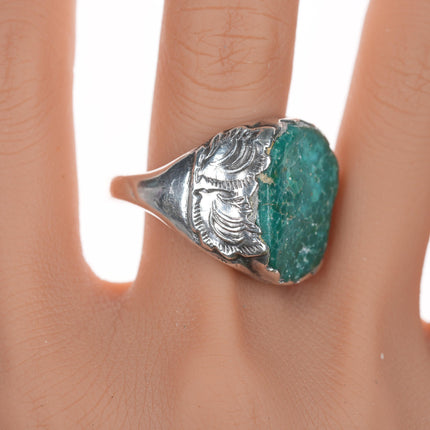 sz12.75 Zuni Dan Simplicio(1917-1969) Large waterweb turquoise ring