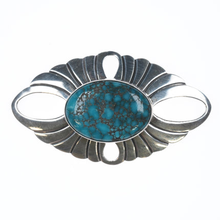 Carol Wylie Navajo silver and high grade turquoise pin