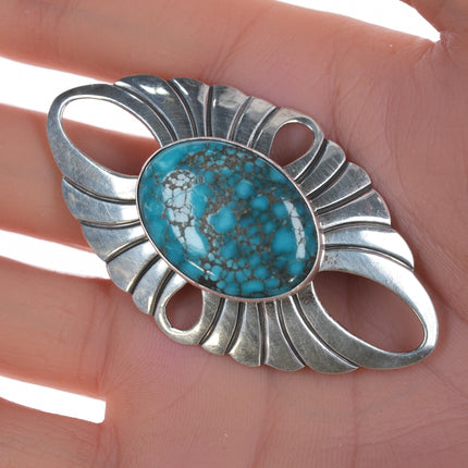 Carol Wylie Navajo silver and high grade turquoise pin