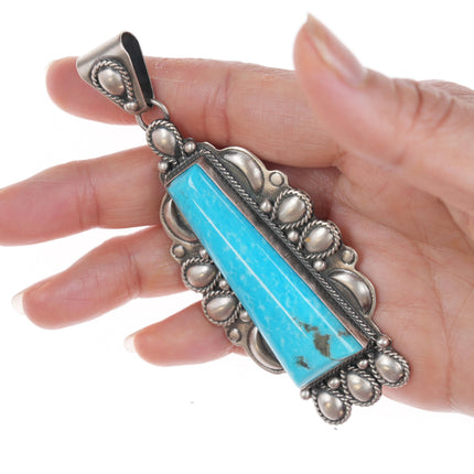 Raymond Delgarito Navajo Silver and turquoise pendant