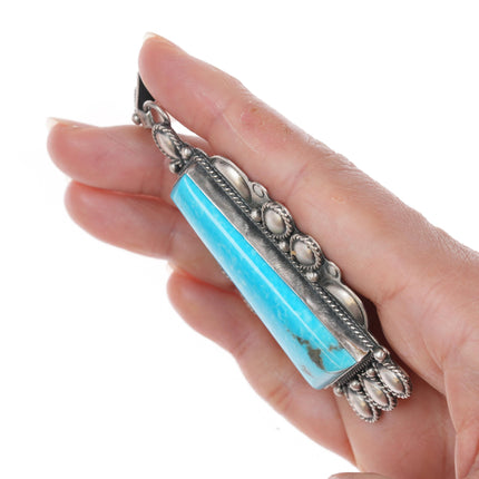 Raymond Delgarito Navajo Silver and turquoise pendant