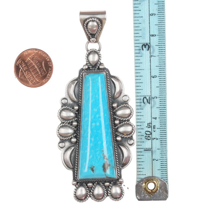 Raymond Delgarito Navajo Silver and turquoise pendant