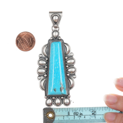 Raymond Delgarito Navajo Silver and turquoise pendant