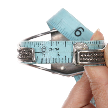 6 5/8" c1940's Native American silver high grade turquoise cuff bracelet