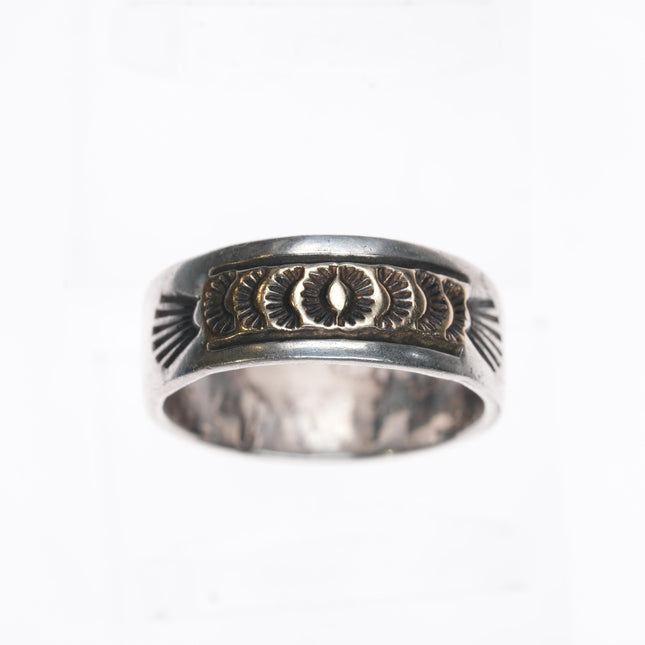 sz6.5 Victor Hicks Navajo sterling and 14k gold ring