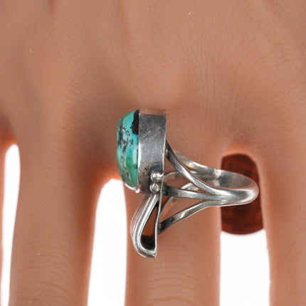 sz6.25 Vintage Navajo silver and turquoise claw form ring