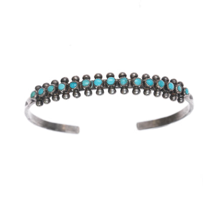 6" 40's-50's Zuni Snake eye turquoise silver cuff bracelet #2